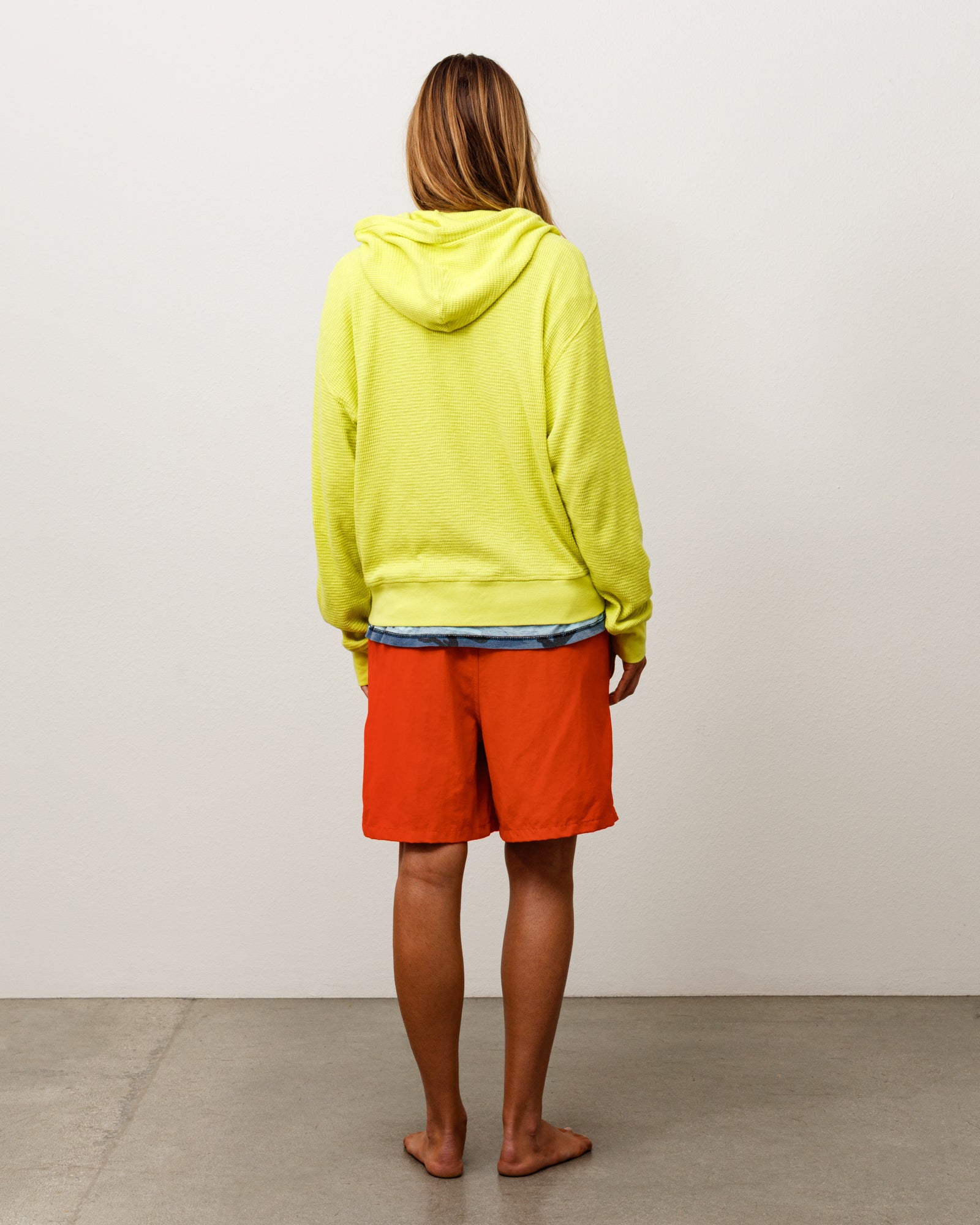 Stussy Lightweight Thermal Hoodie felpa lime cotone