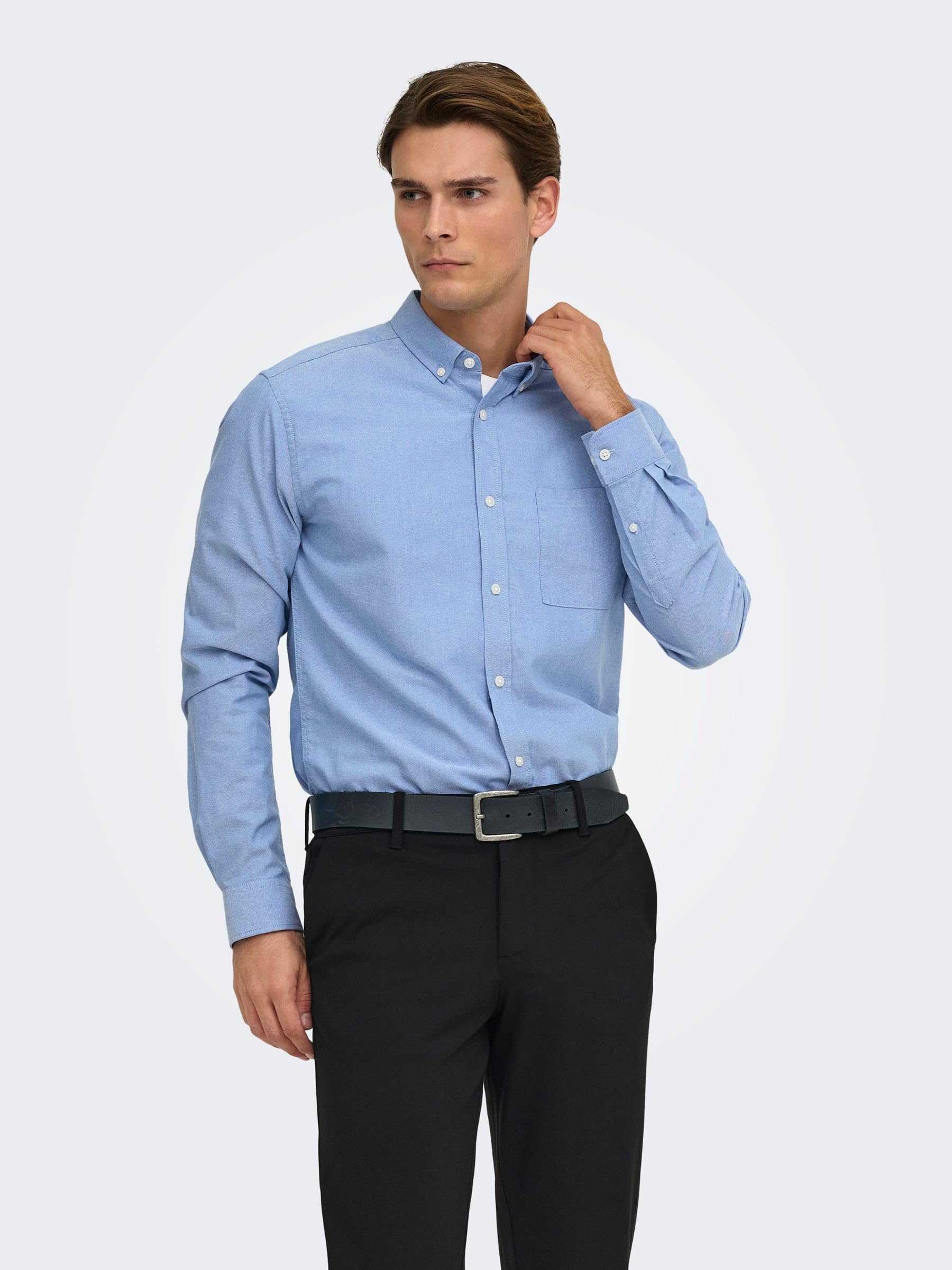 ONLY & SONS Onsalvaro Camicia Oxford Uomo Manica Lunga
