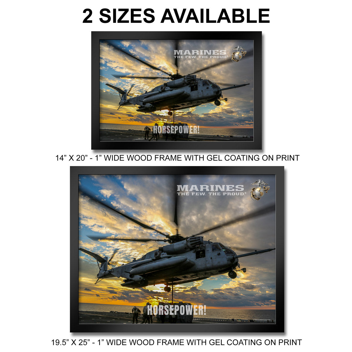 7.62 Design CH-53E stampa incorniciata 14x20 elicottero USMC