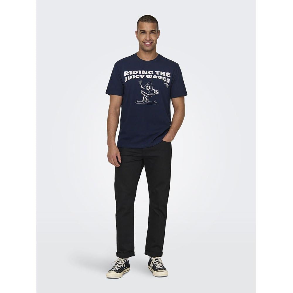Only & Sons Kim Reg Funny T-shirt uomo XS cotone bio