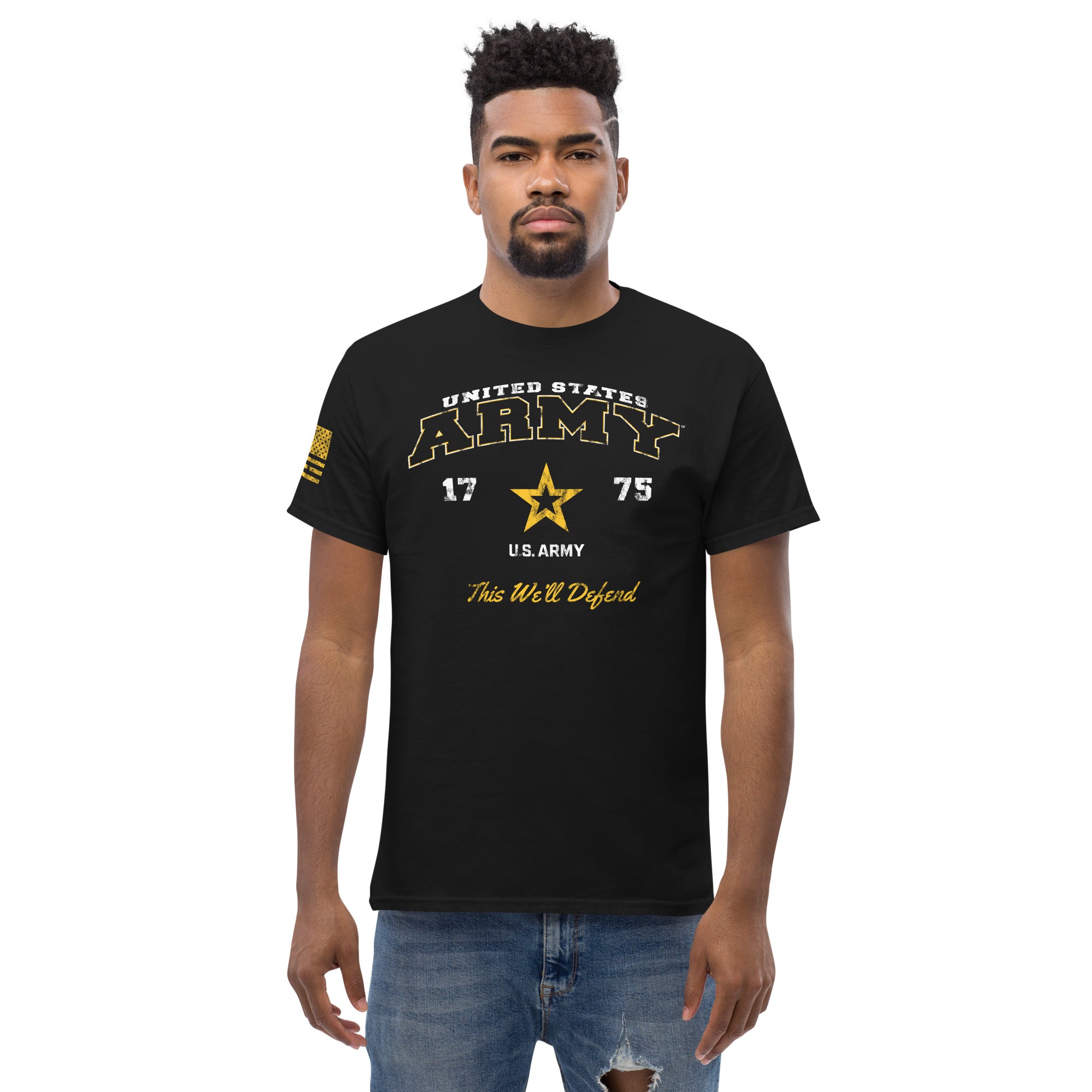 7.62 Design Army maglietta uomo nera cotone vintage taglia L