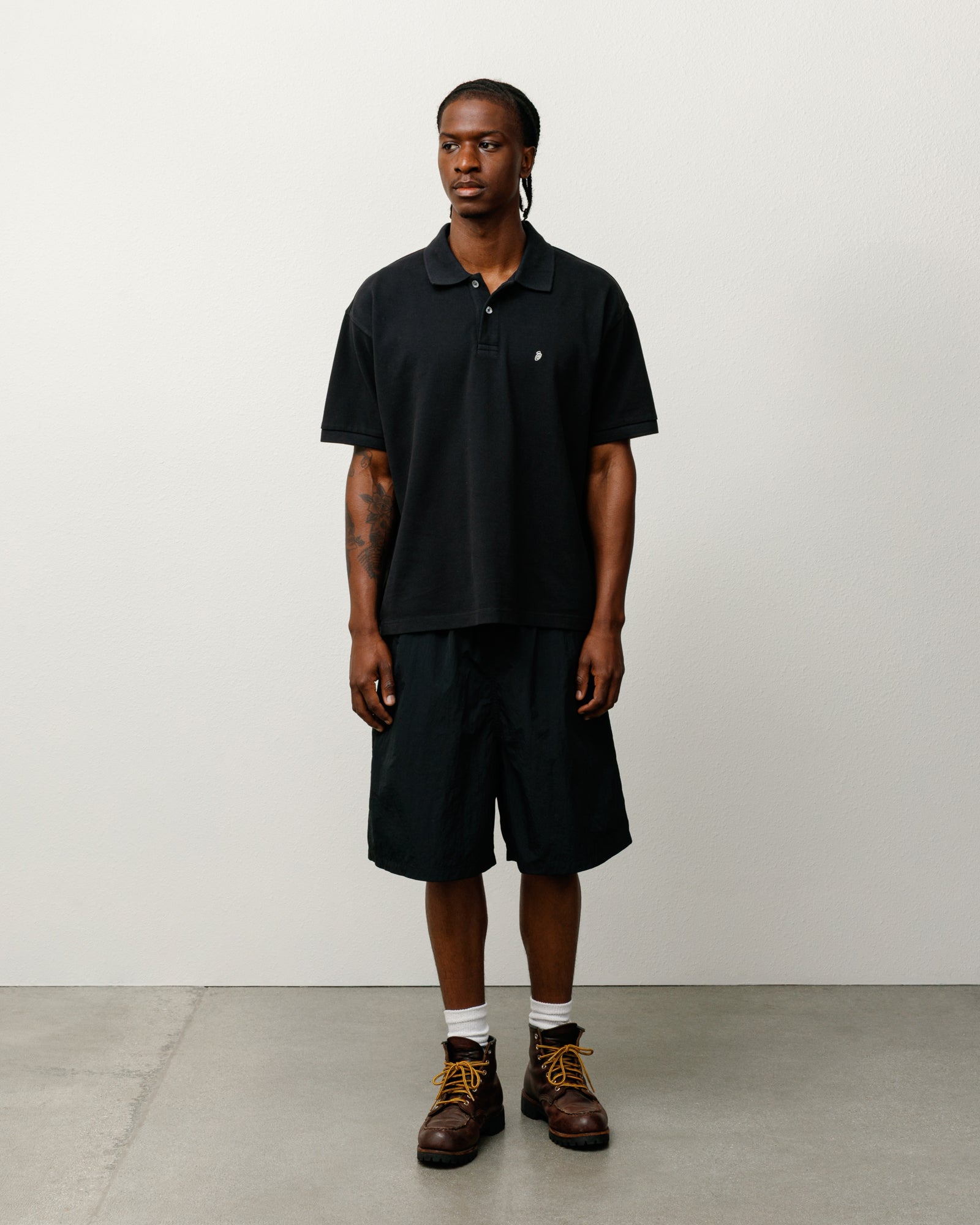 Stussy Nylon Court Short pantaloncini neri nylon leggero