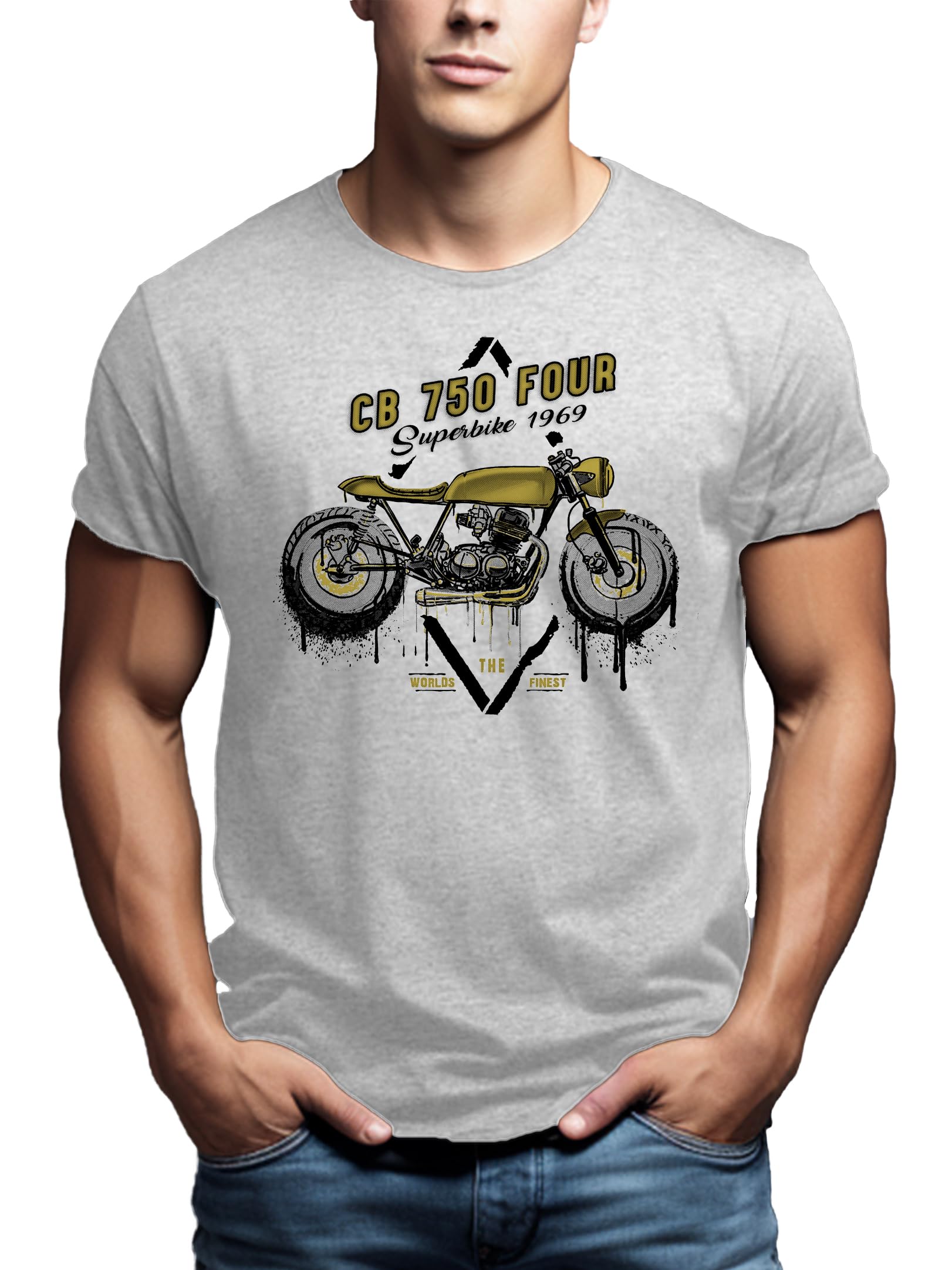 Makaya T-Shirt Uomo Biker CB 750 Cotone L