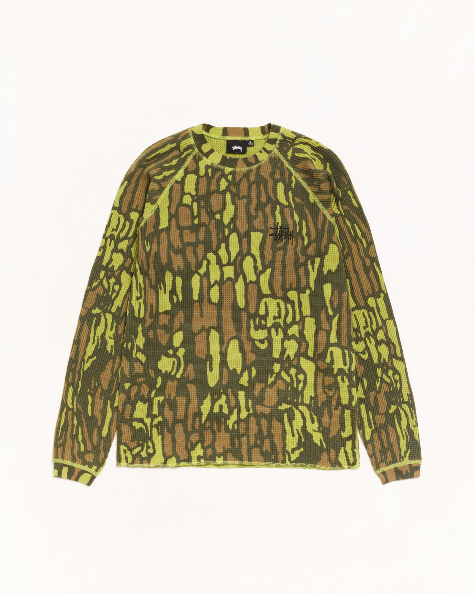 Stussy Basic Thermal maglia Tree Bark Camo cotone