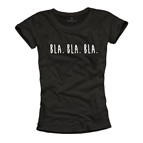 MAKAYA T-Shirt Donna Bla Bla Bla Maglietta M Cotone