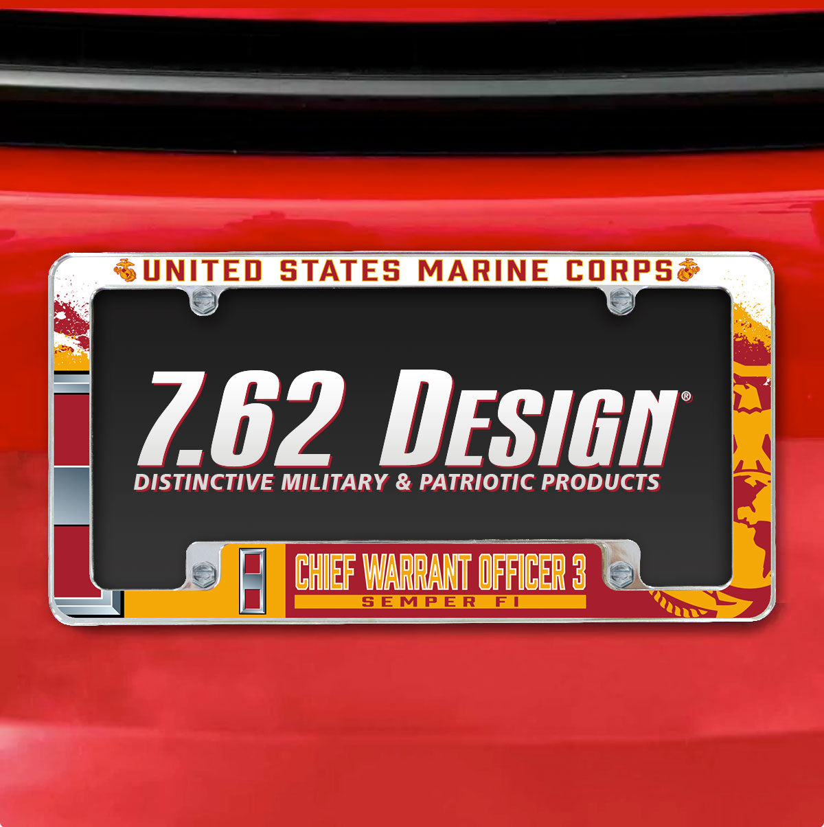 7.62 Design W-3 Portatarga Auto Cromo Zinco USMC