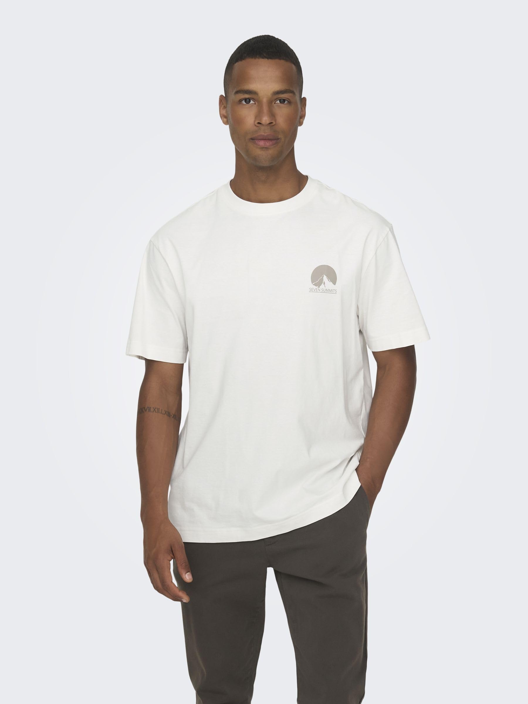 ONLY & SONS Onsthomas RLX Logo T-shirt Uomo XS Cloud Dancer