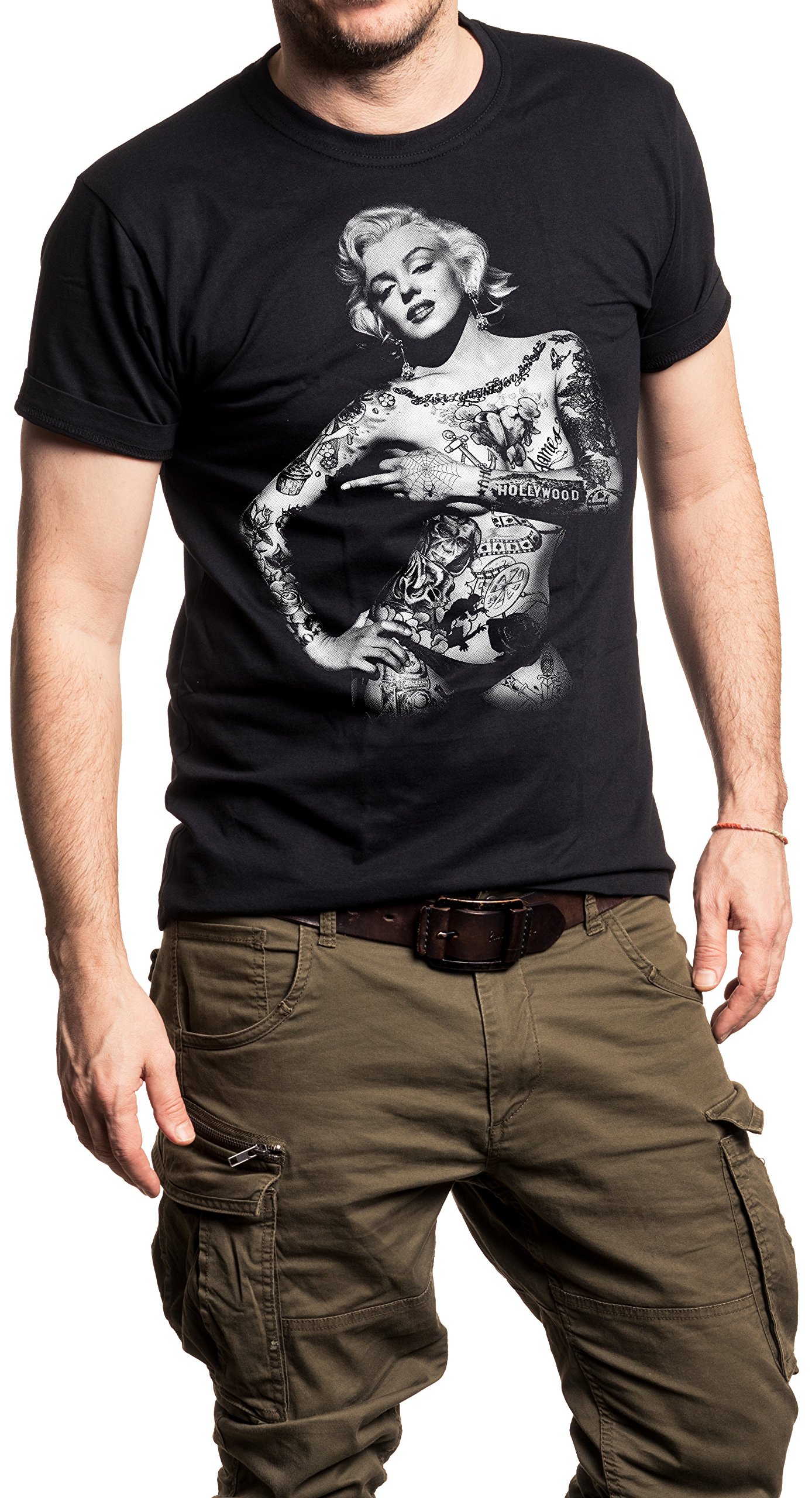 Makaya T-Shirt Donna Tattoo Pin Up Maglietta Blu S Cotone
