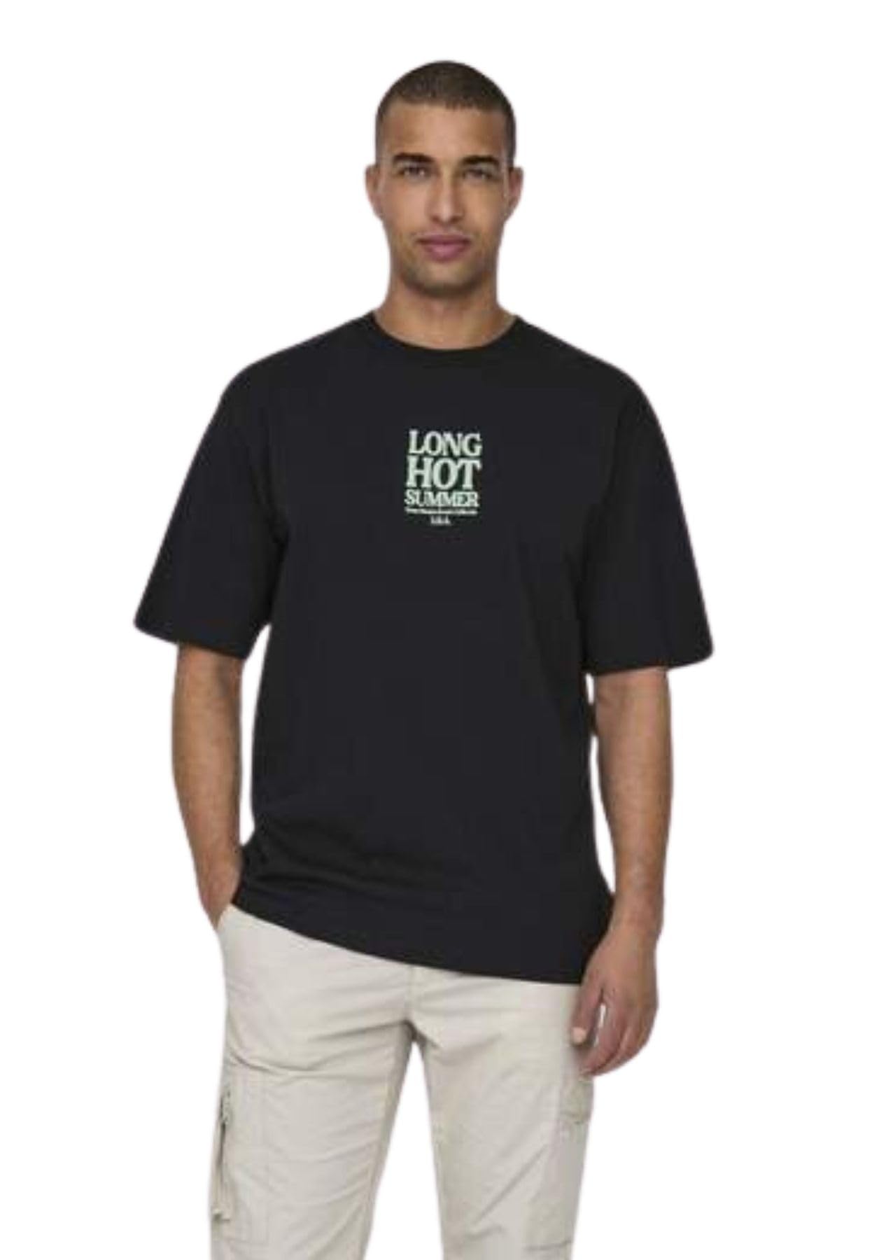 ONLY & SONS Onskenny RLX Text T-shirt uomo manica corta relaxed