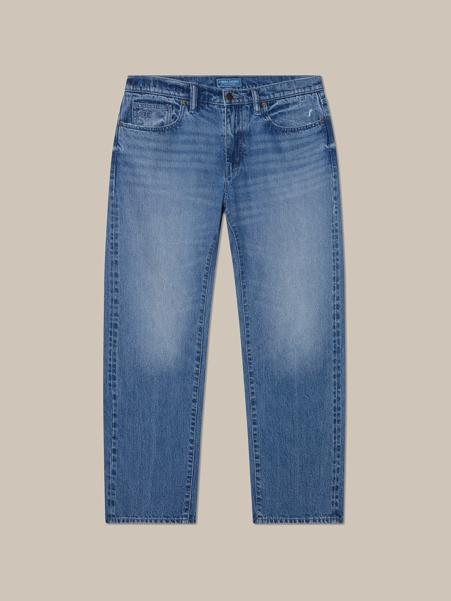 Robert Talbott Austin Selvedge jeans dritti medium rinse cotone