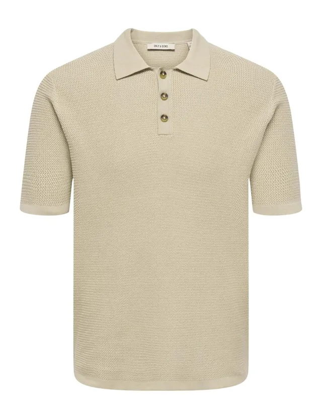Only & Sons Onseric Reg 12 Struc SS Polo Uomo Argento