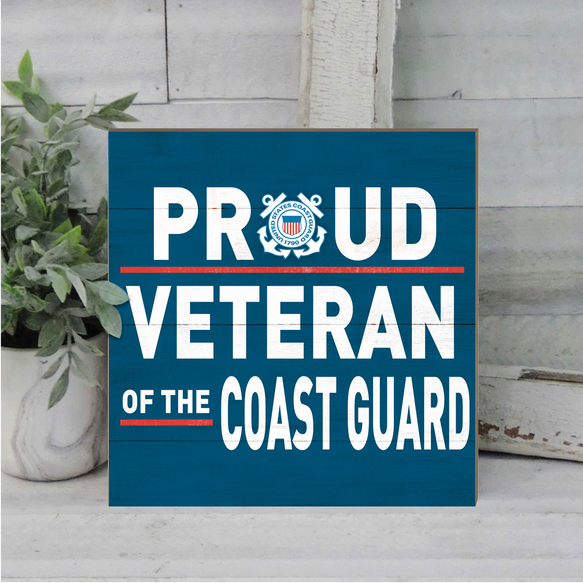7.62 Design Coast Guard Targa Legno 25cm Blu Veteran