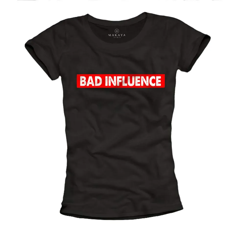 Makaya Bad Influence T-Shirt Donna M Cotone Scritta