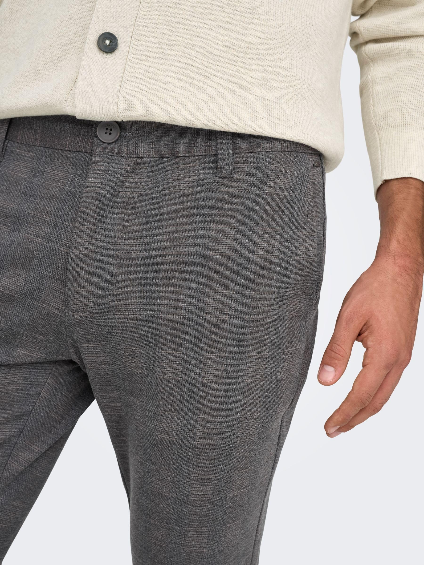 Only & Sons Onsmark Pantaloni uomo 32W/32L nero slim check