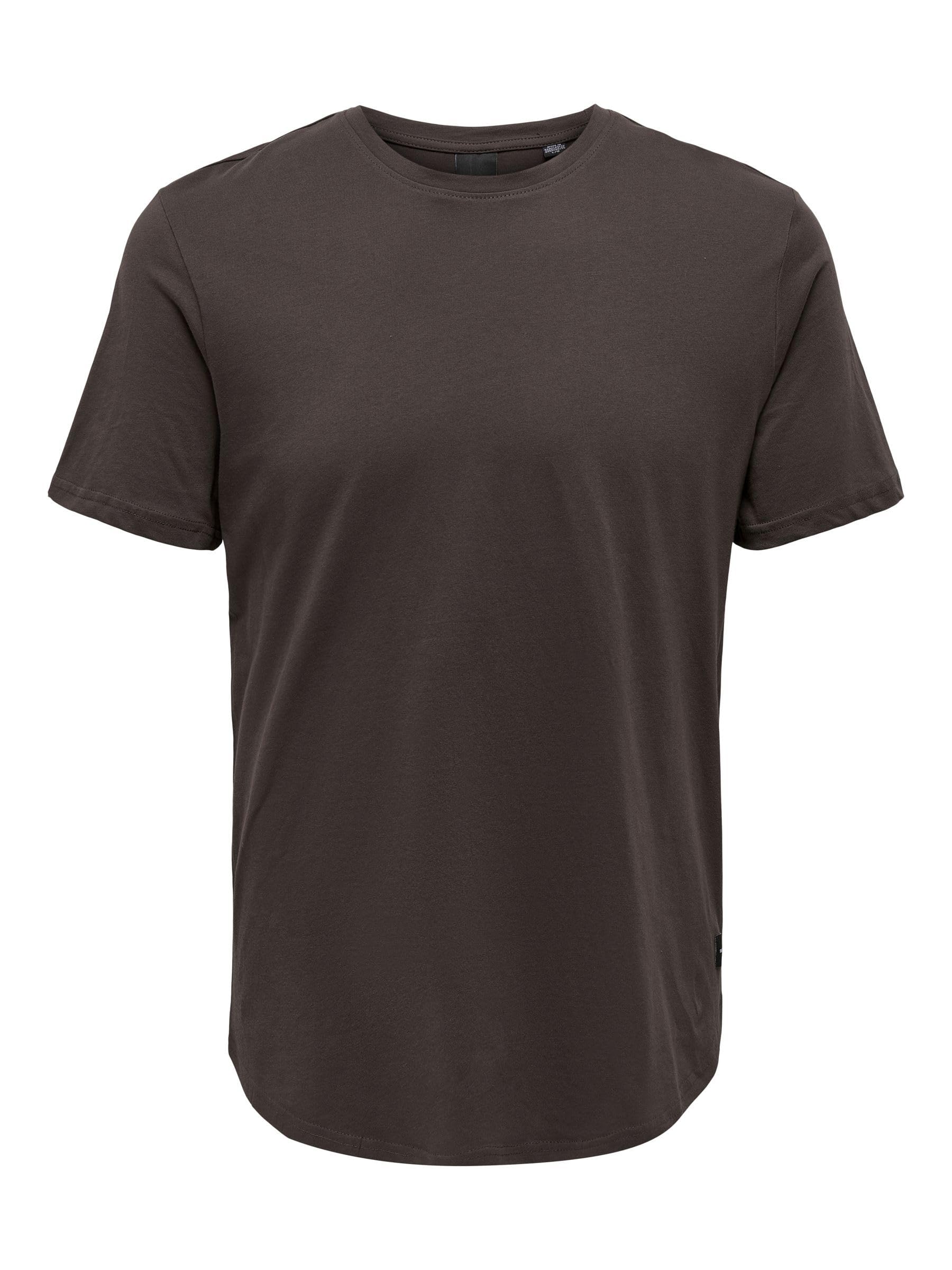 Only & Sons T-shirt girocollo maglietta nera cotone lunga