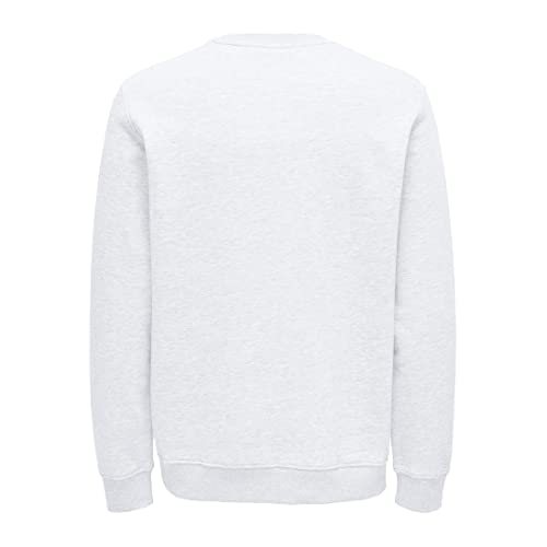 Only & Sons Regular Logo Crew felpa uomo bianco nero cotone