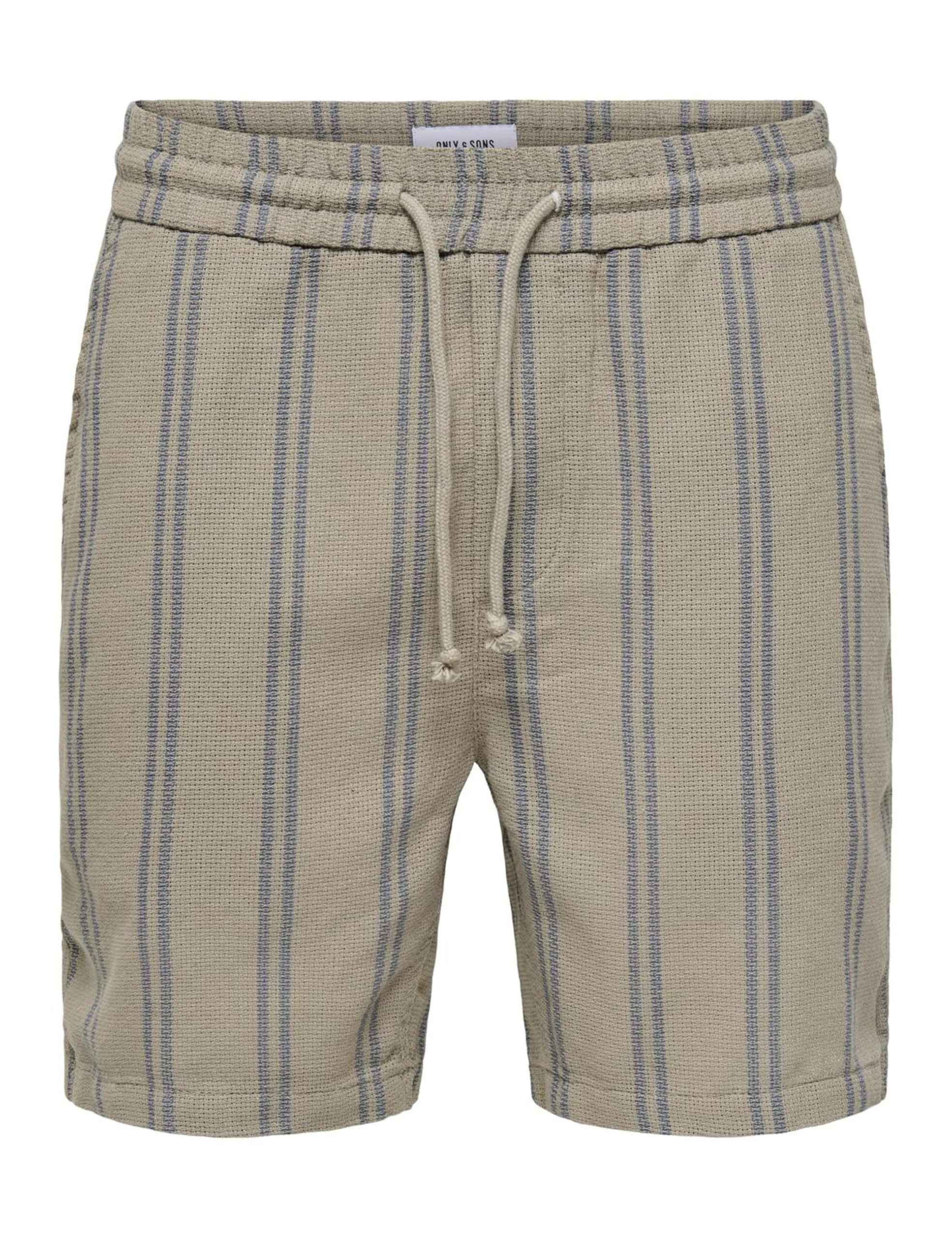 ONLY & SONS Onstrev Life Reg Struc Stripe Shorts Uomo a Righe