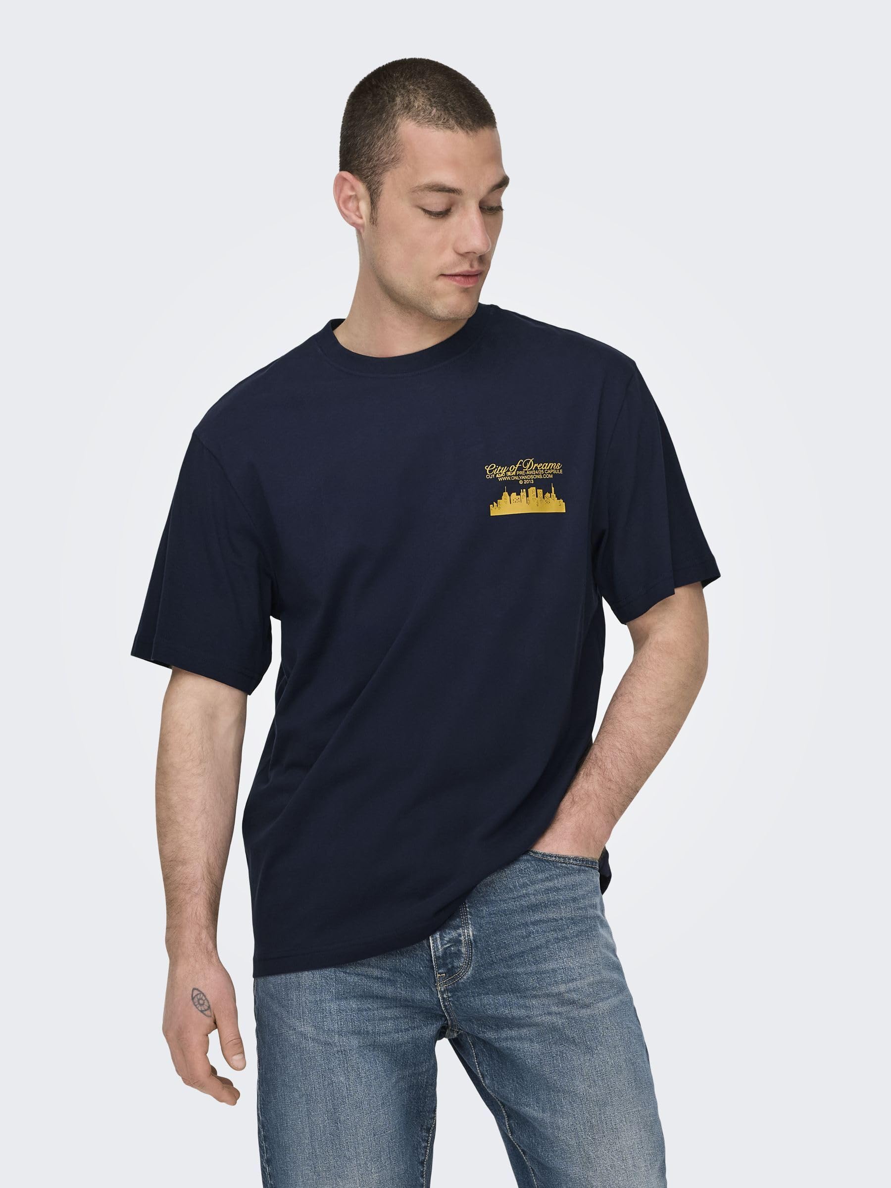 Only & Sons Onsrylan T-Shirt Uomo Blu Marine