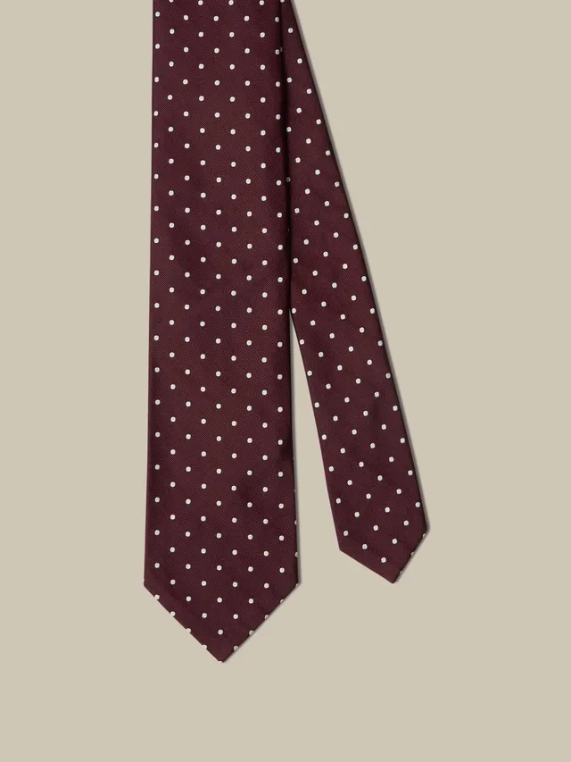 Robert Talbott Newman 7 Fold cravatta seta rossa REG