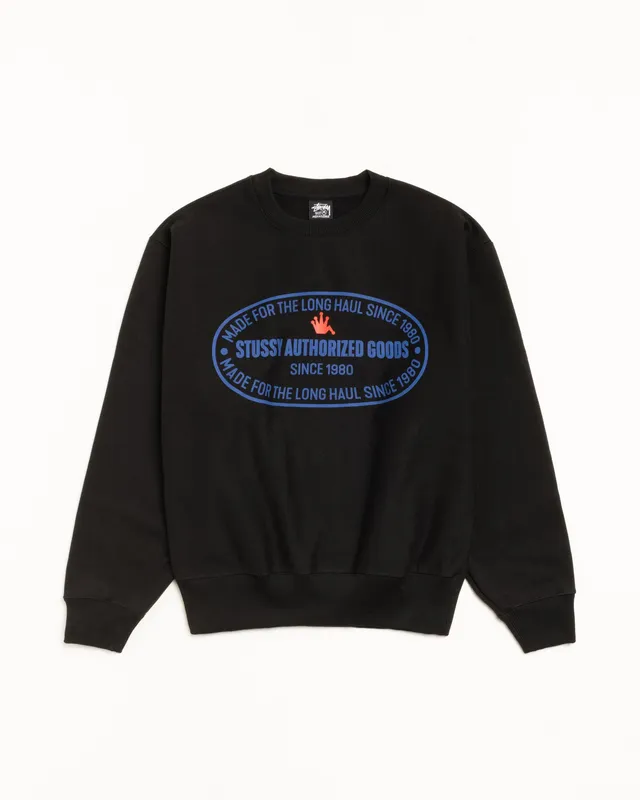 Stussy Authorized Crew felpa girocollo nera 430gsm