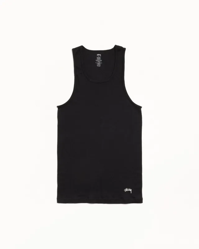 Stussy Tank Undershirts canottiera black 3 pack cotone