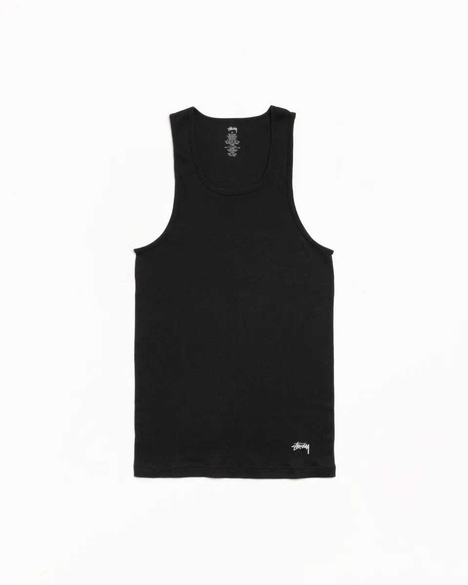 Stussy Tank Undershirts canottiera black 3 pack cotone
