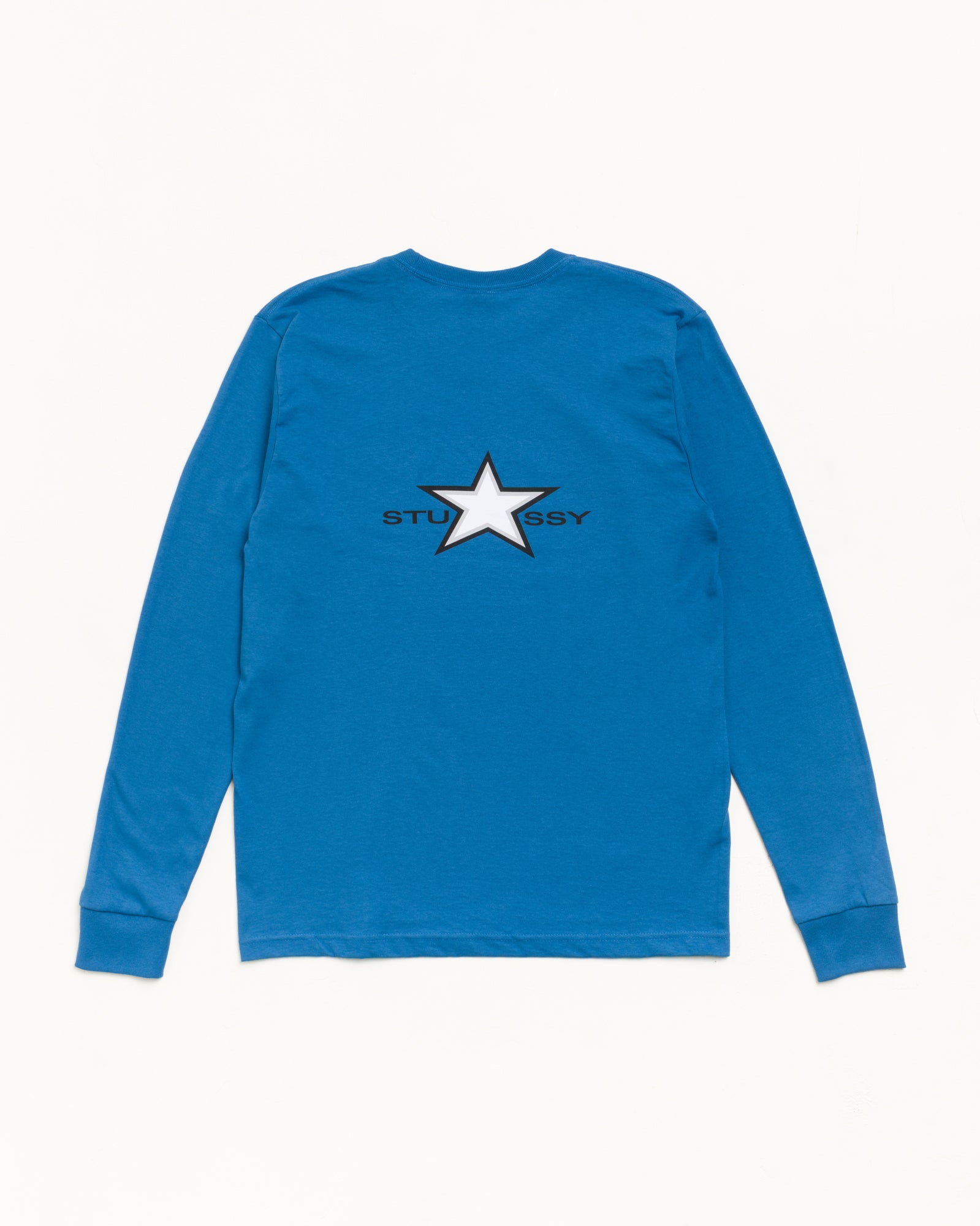 Stussy Star LS Tee maglietta blu maniche lunghe cotone