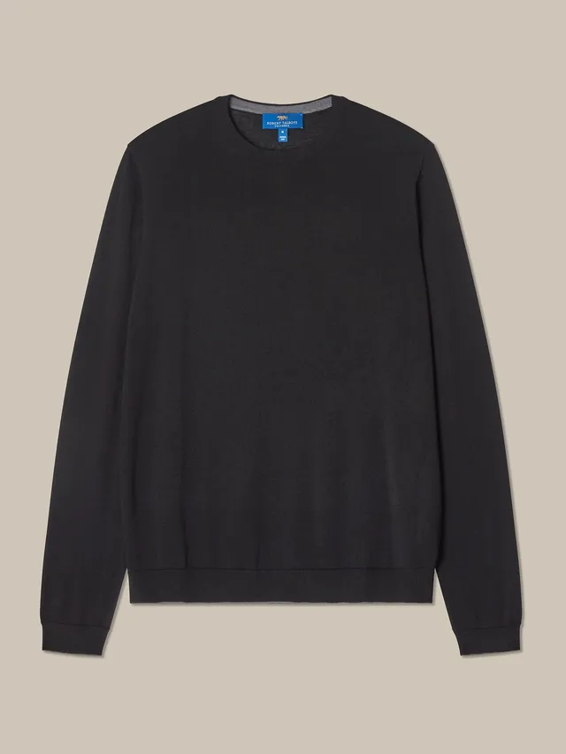 Robert Talbott Keaton maglione merino nero girocollo