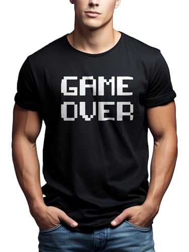 MAKAYA T-Shirt Uomo Game Over maglietta cotone taglia XL