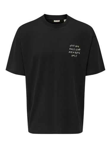 Only & Sons T-Shirt Girocollo Nera Stampa Uomo XL