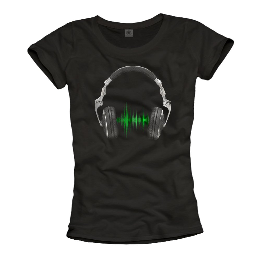 MAKAYA Musica Hip Hop Cuffie T-Shirt Donna L 100% Cotone