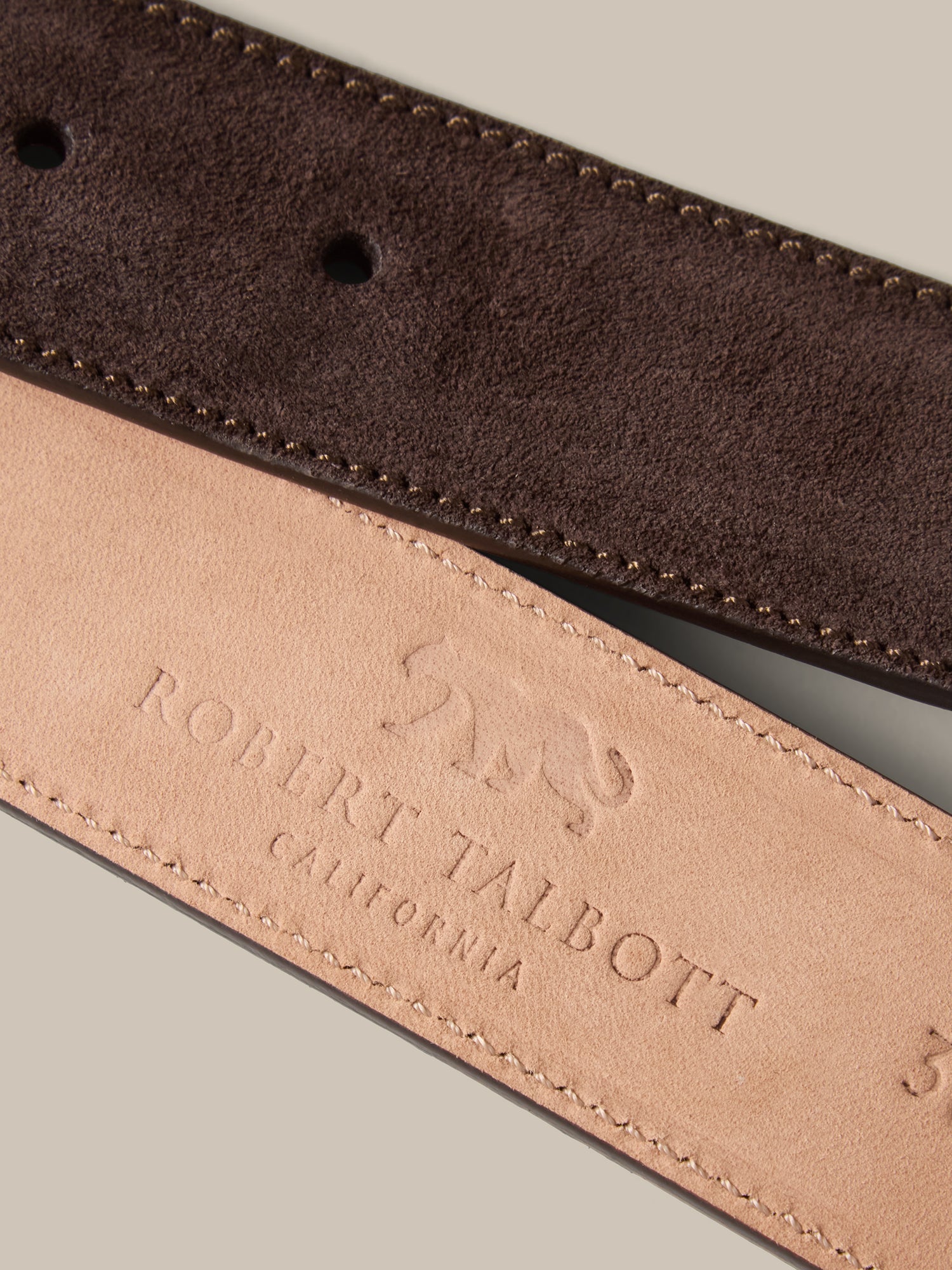 Robert Talbott Lewis Cintura Camoscio Coffee Suede 3,5 cm