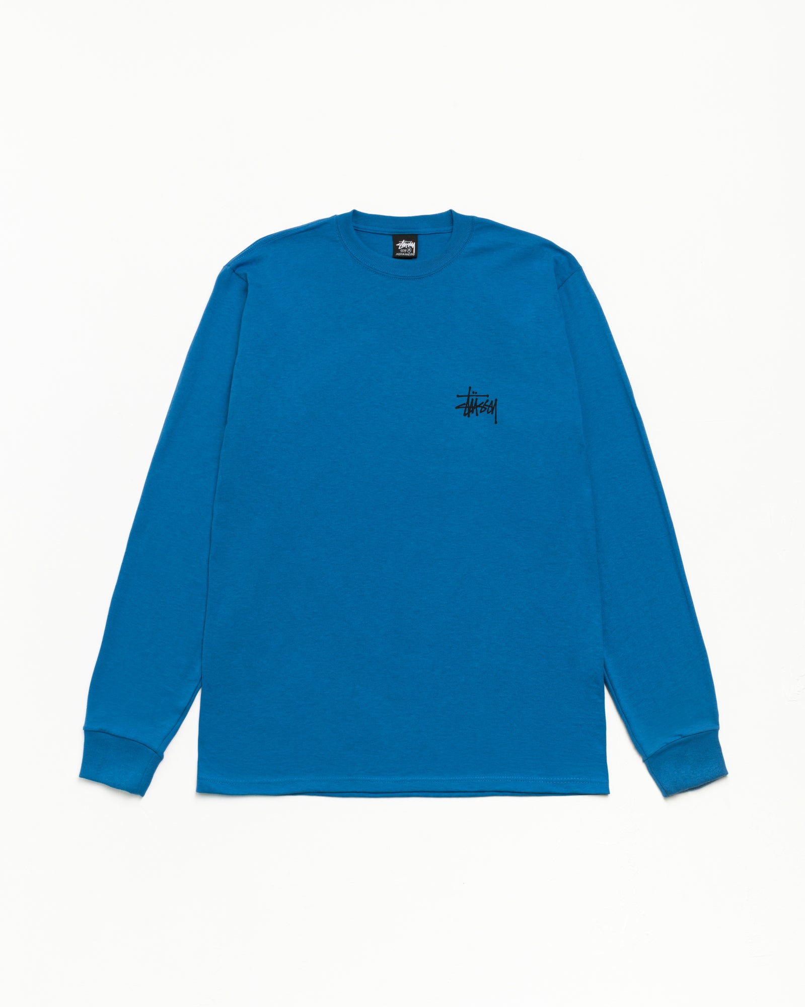 Stussy Basic LS Tee Maglietta Manica Lunga Blue Cotone