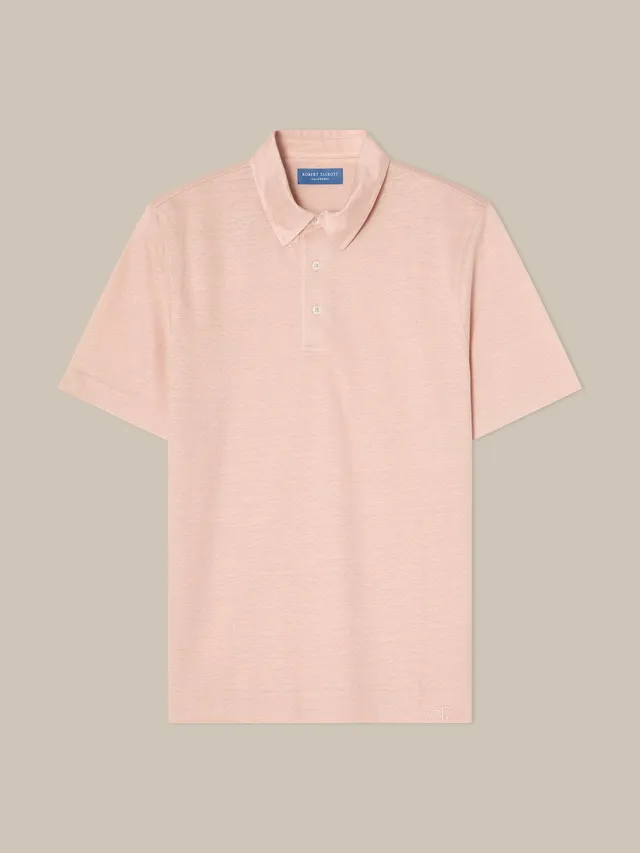 Robert Talbott Taylor Polo Lino Rosa Piqué