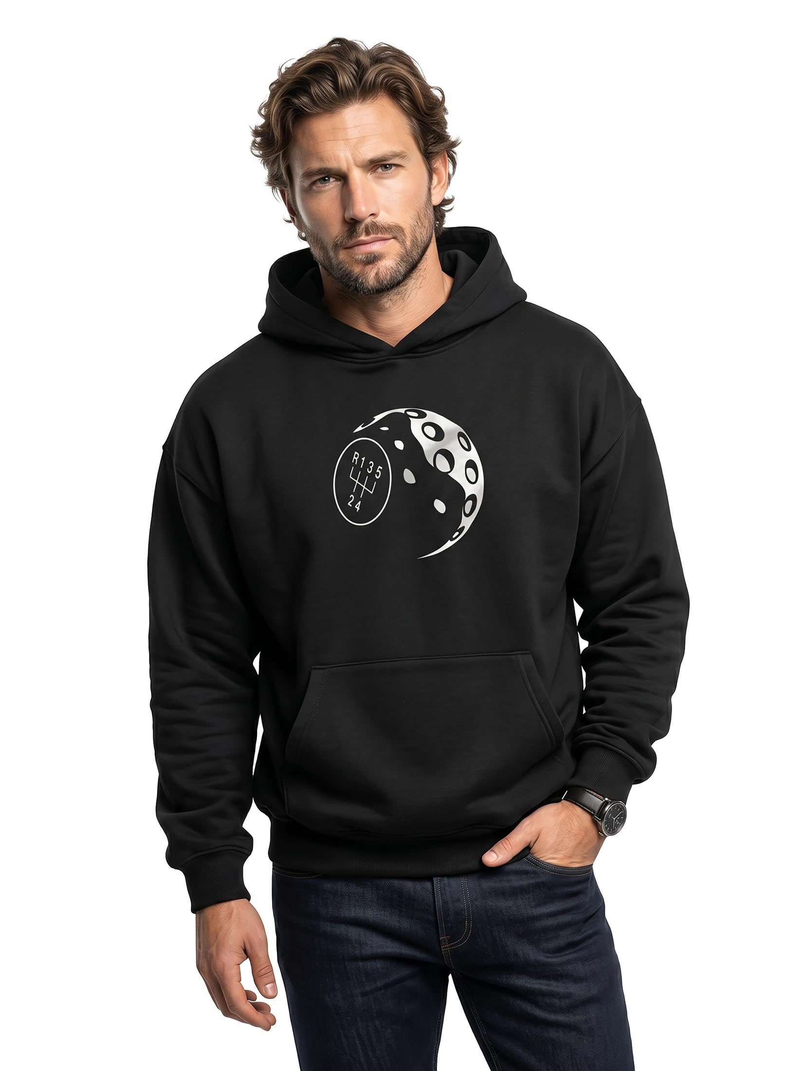 MAKAYA Felpa con Cappuccio Uomo Vintage Racing hoodie 4XL