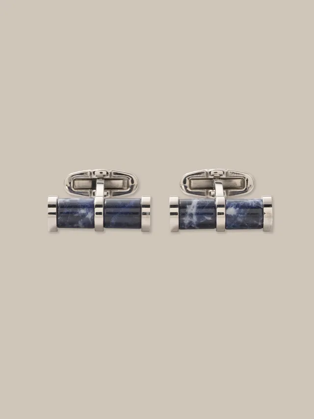 Robert Talbott Milton Cylinder gemelli sodalite blu OS