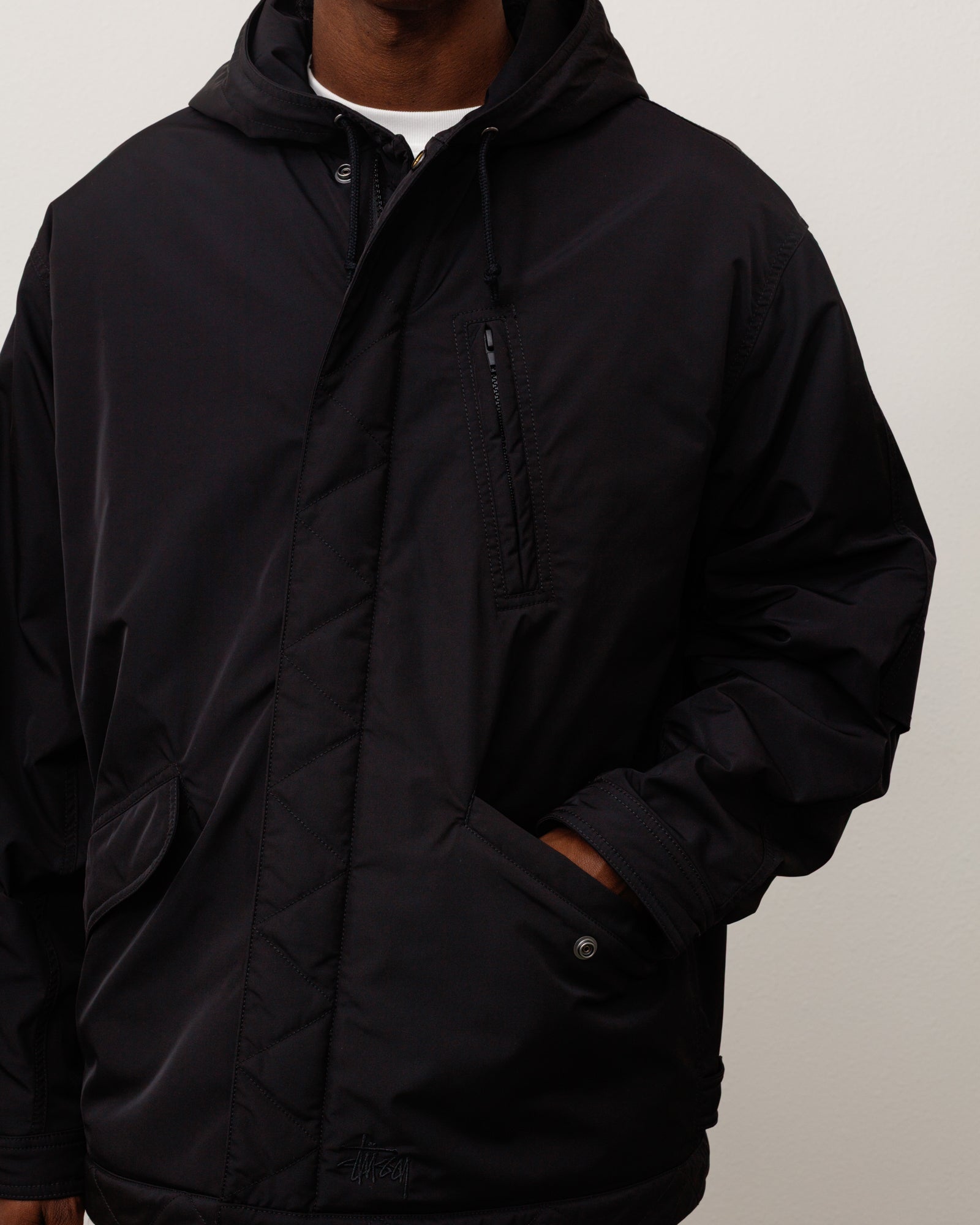 Stussy Flight Parka giacca nylon Black impermeabile