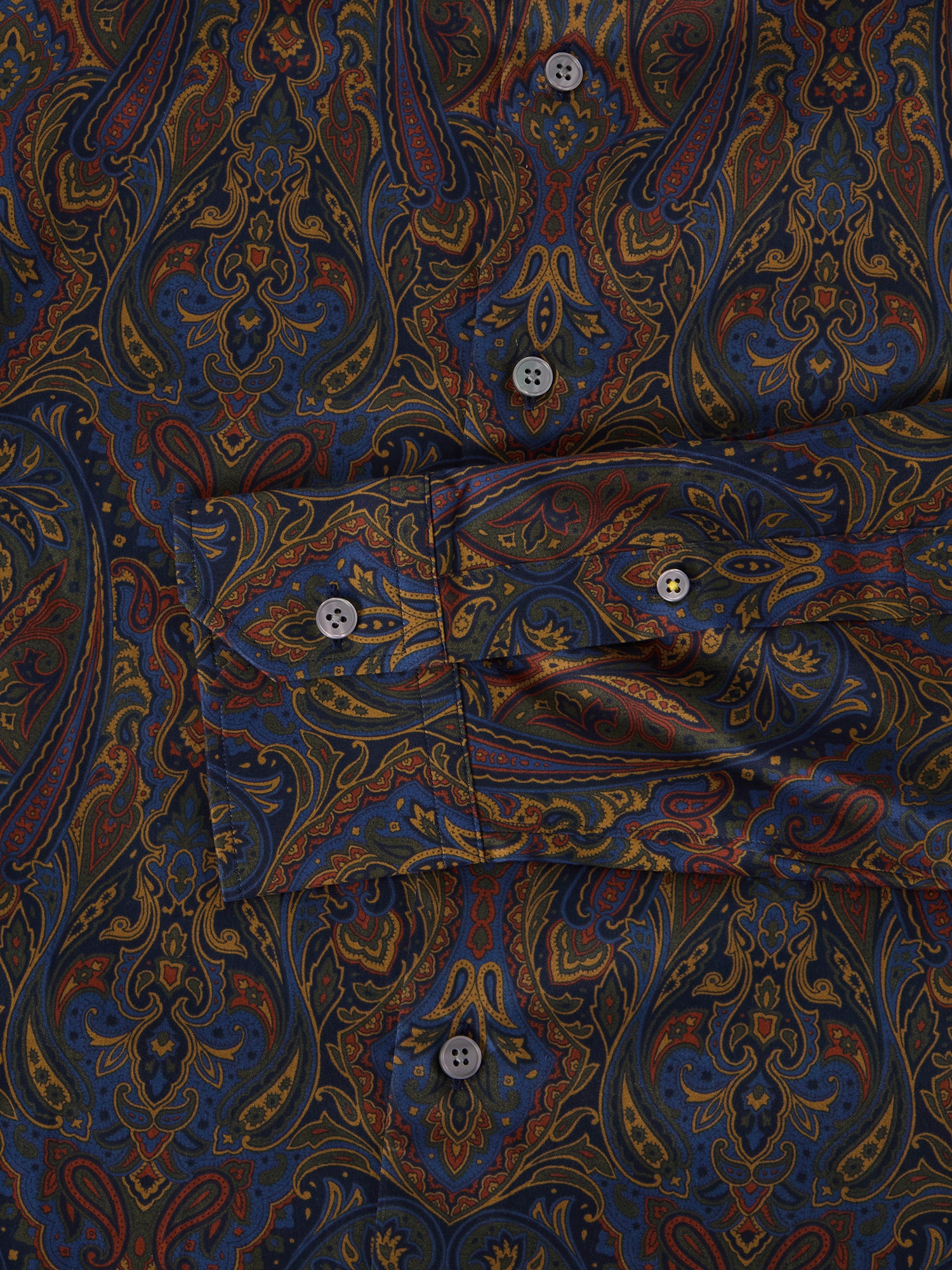 Robert Talbott Reynolds Camicia Cotone Paisley Blu Multi