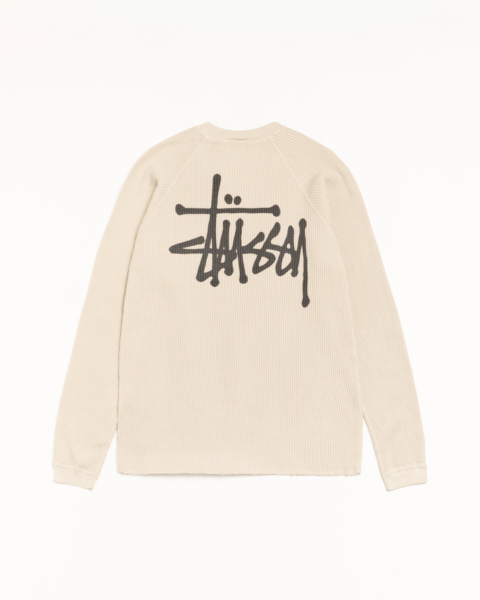 Stussy Basic Thermal maglia Bone waffle 100% cotone