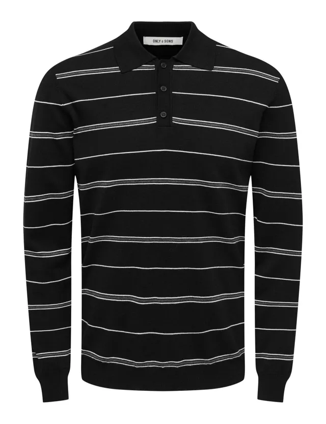ONLY & SONS Onswyler Polo Uomo Rigata Grigio Scuro