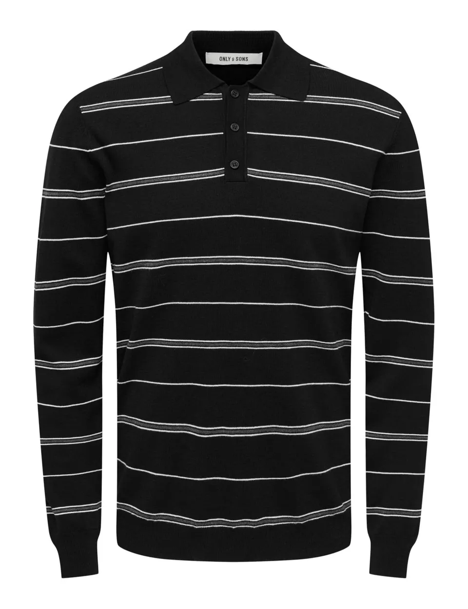 ONLY & SONS Onswyler Polo Uomo Rigata Grigio Scuro