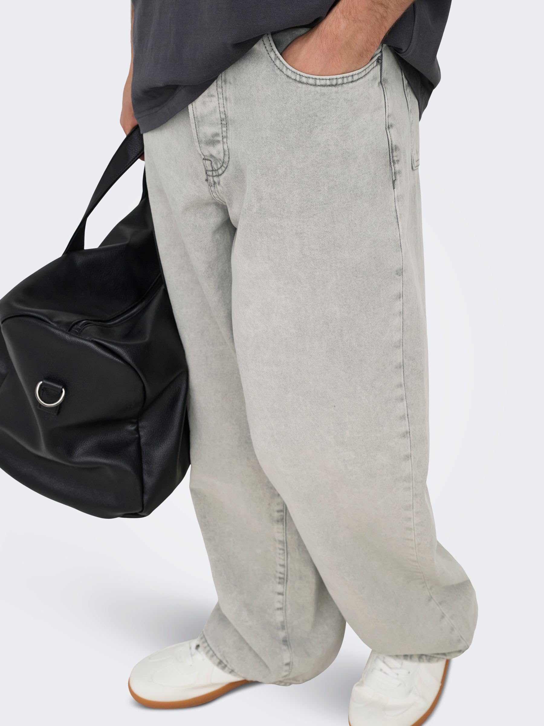 Only & Sons Onsremi Wide Acid Grey 6470 Jeans 36W/32L grigi