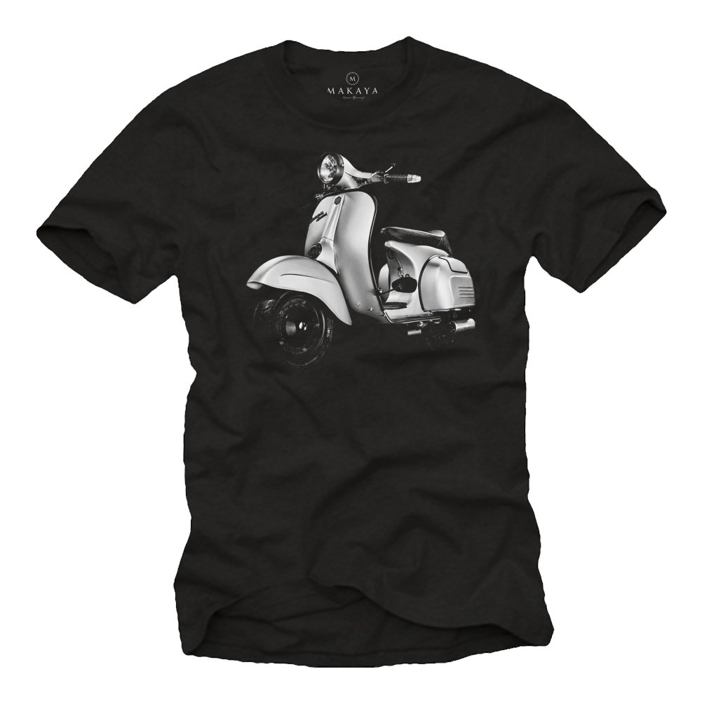 MAKAYA Special 125 T-Shirt Uomo Moto Vintage 100% Cotone