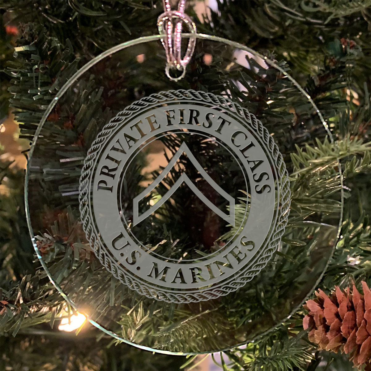 7.62 Design Ornaments USMC EGA Vetro Inciso 8 cm