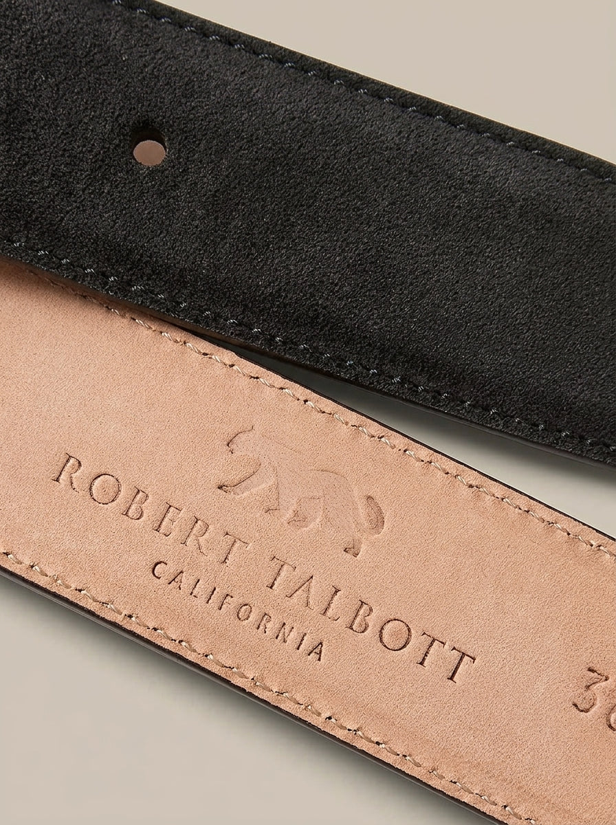 Robert Talbott Lewis Cintura Camoscio Nero 3,4 cm