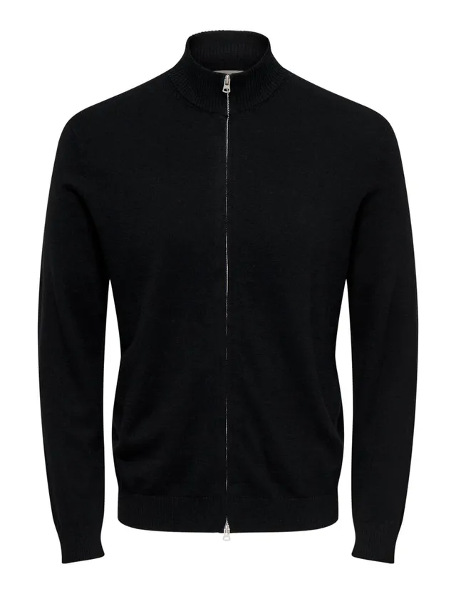 Only & Sons Onsloui Reg 12 cardigan zip nero S uomo