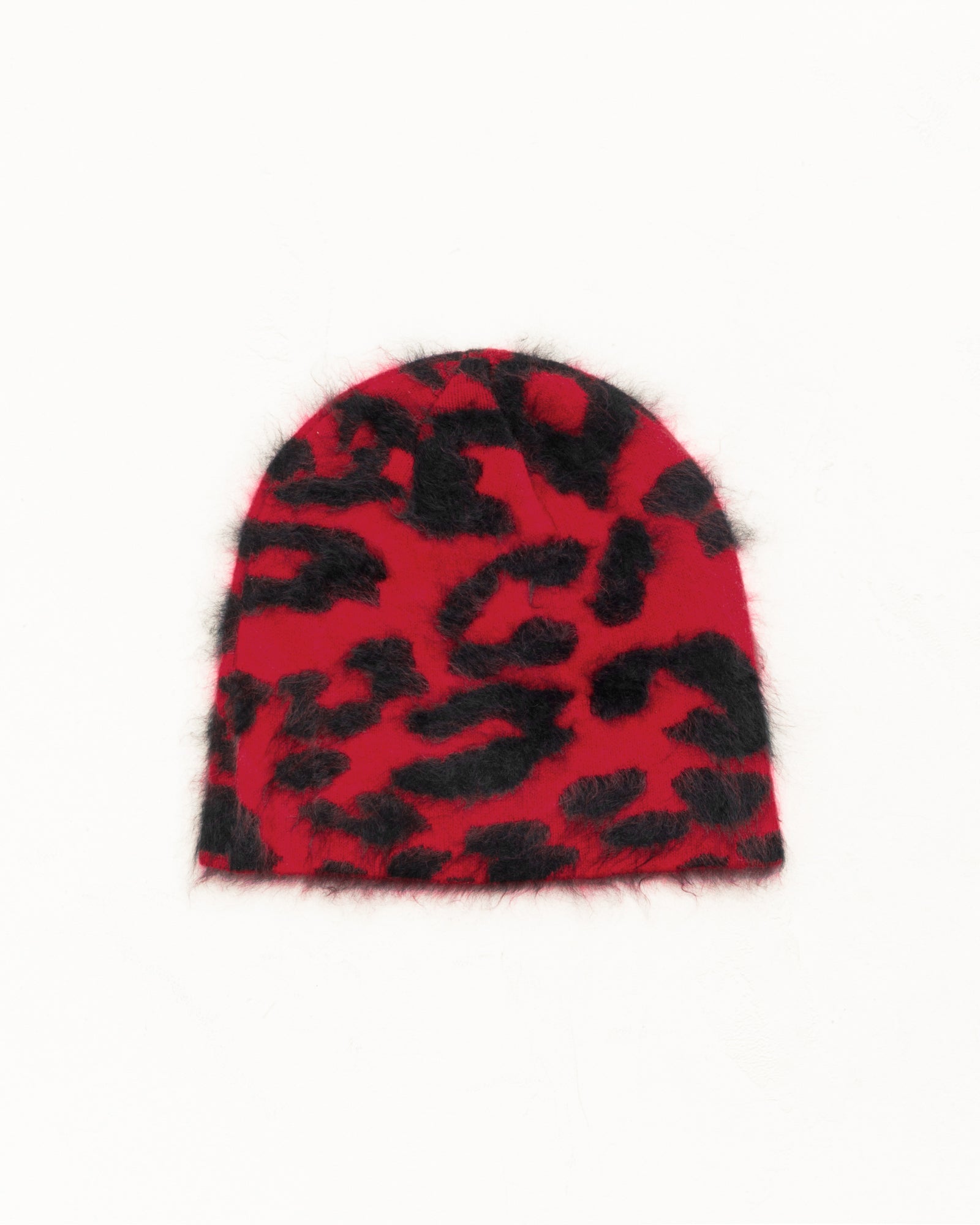 Stussy Skullcap Cashmere berretto rosso leopardato