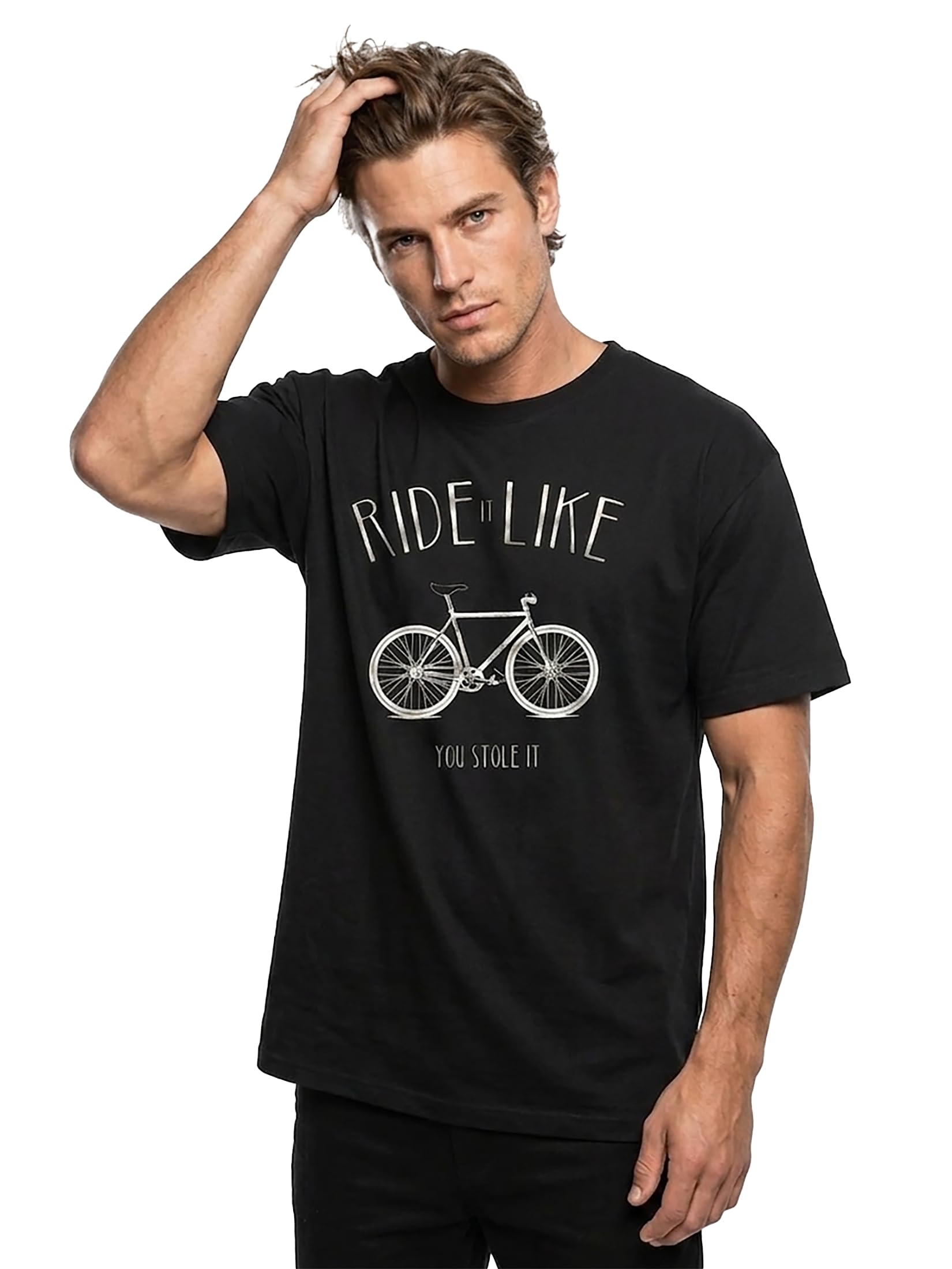 MAKAYA Ride It T-Shirt Uomo Cotone Bici Taglia L