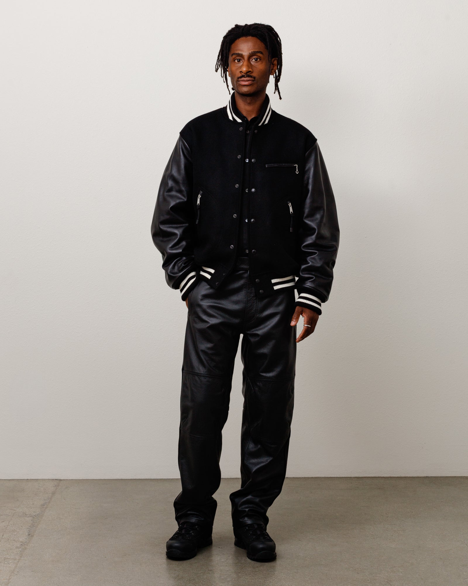 Stussy Junya Varsity Jacket giacca college BLACK