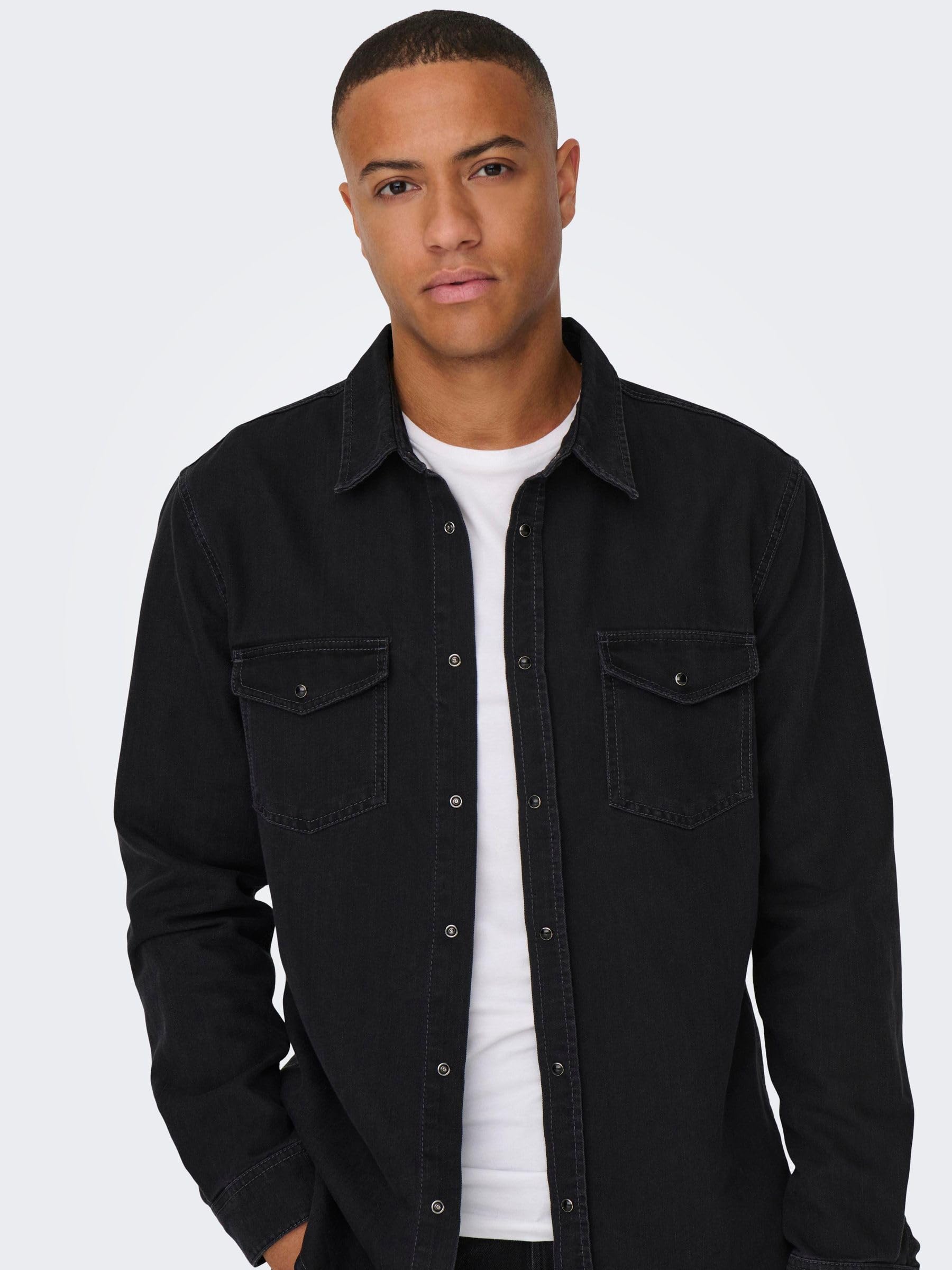 ONLY & SONS ONSBANE Camicia Uomo L Denim